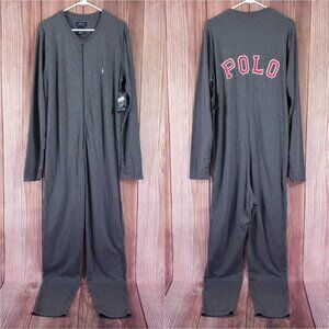 NWT Polo Ralph Lauren Mens Medium Union Suit One Piece Overall Jumpsuit Pajama